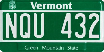 VT license plate NQU432