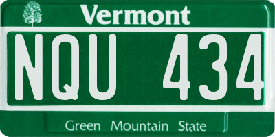 VT license plate NQU434