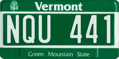 VT license plate NQU441