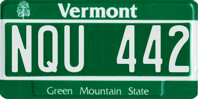 VT license plate NQU442