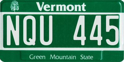 VT license plate NQU445