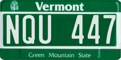 VT license plate NQU447