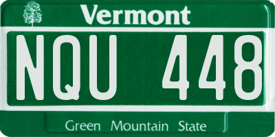 VT license plate NQU448