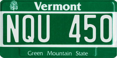 VT license plate NQU450
