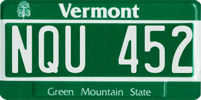 VT license plate NQU452