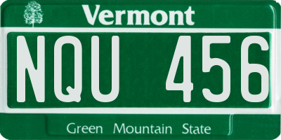 VT license plate NQU456