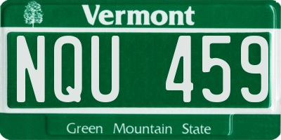 VT license plate NQU459