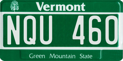 VT license plate NQU460
