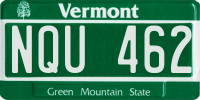 VT license plate NQU462