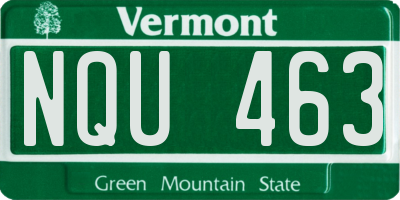 VT license plate NQU463