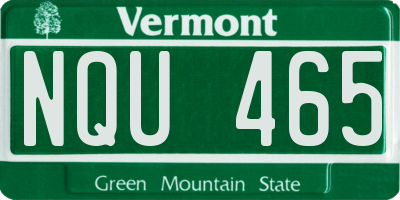 VT license plate NQU465