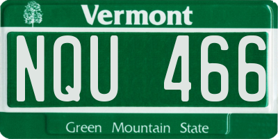 VT license plate NQU466