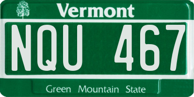 VT license plate NQU467