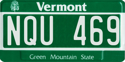 VT license plate NQU469