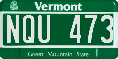 VT license plate NQU473