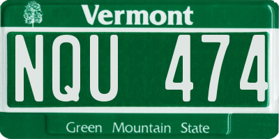 VT license plate NQU474