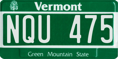 VT license plate NQU475