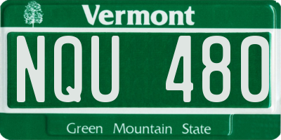 VT license plate NQU480
