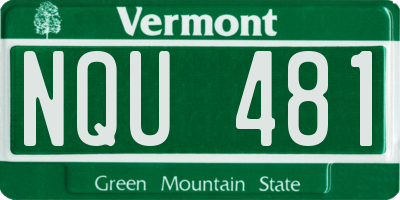 VT license plate NQU481