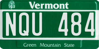 VT license plate NQU484