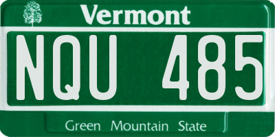 VT license plate NQU485