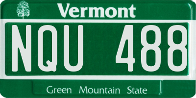 VT license plate NQU488