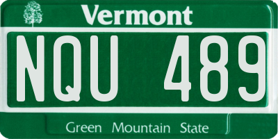 VT license plate NQU489