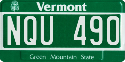 VT license plate NQU490