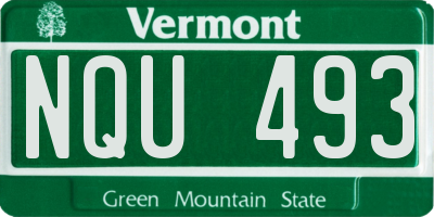 VT license plate NQU493
