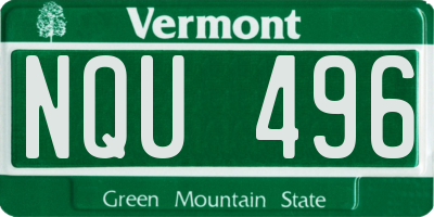 VT license plate NQU496