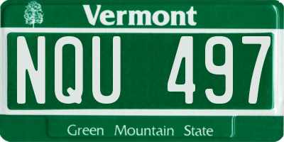 VT license plate NQU497