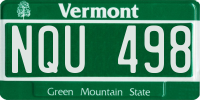 VT license plate NQU498