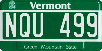 VT license plate NQU499