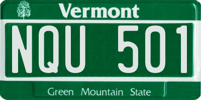 VT license plate NQU501