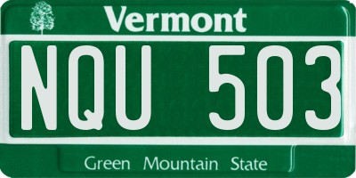 VT license plate NQU503