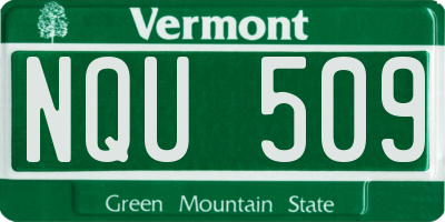 VT license plate NQU509