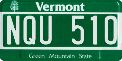 VT license plate NQU510