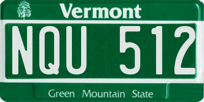 VT license plate NQU512