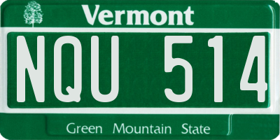 VT license plate NQU514