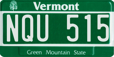 VT license plate NQU515