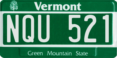 VT license plate NQU521