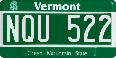 VT license plate NQU522
