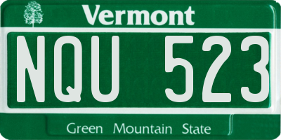 VT license plate NQU523
