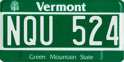 VT license plate NQU524
