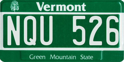 VT license plate NQU526