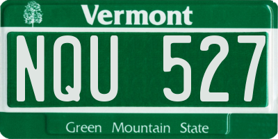 VT license plate NQU527