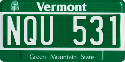 VT license plate NQU531