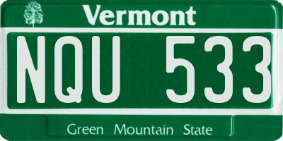 VT license plate NQU533
