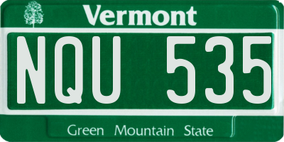 VT license plate NQU535