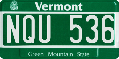 VT license plate NQU536
